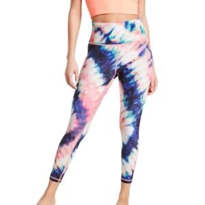 Athleta Elation 7/8 Tight Pink Blue Tie Dye Activewear Gym Workout Leggings 1X